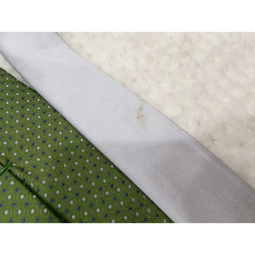 Tommy Hilfiger Mens 3.75x58 Necktie Green Geometric Pindot Silk Classic